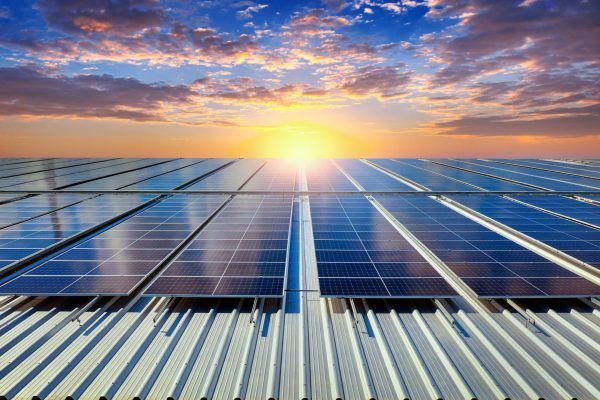 Solar panels on the roof. (Solar cell) Solar panels on the roof. (Solar cell)